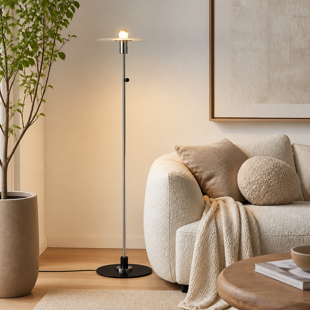Minimalist Silver Floor Lamp