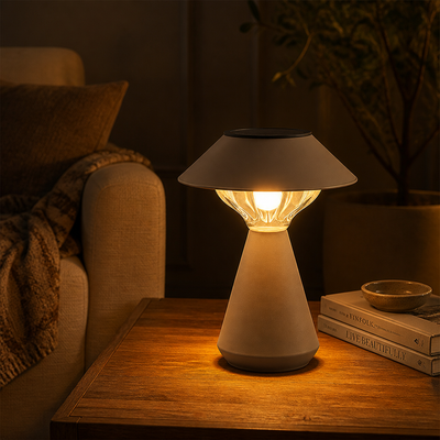 Minimalist Stainless Steel LED Solar Table Lamp