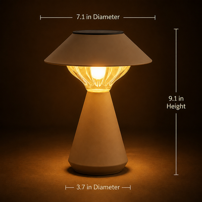 Minimalist Stainless Steel LED Solar Table Lamp