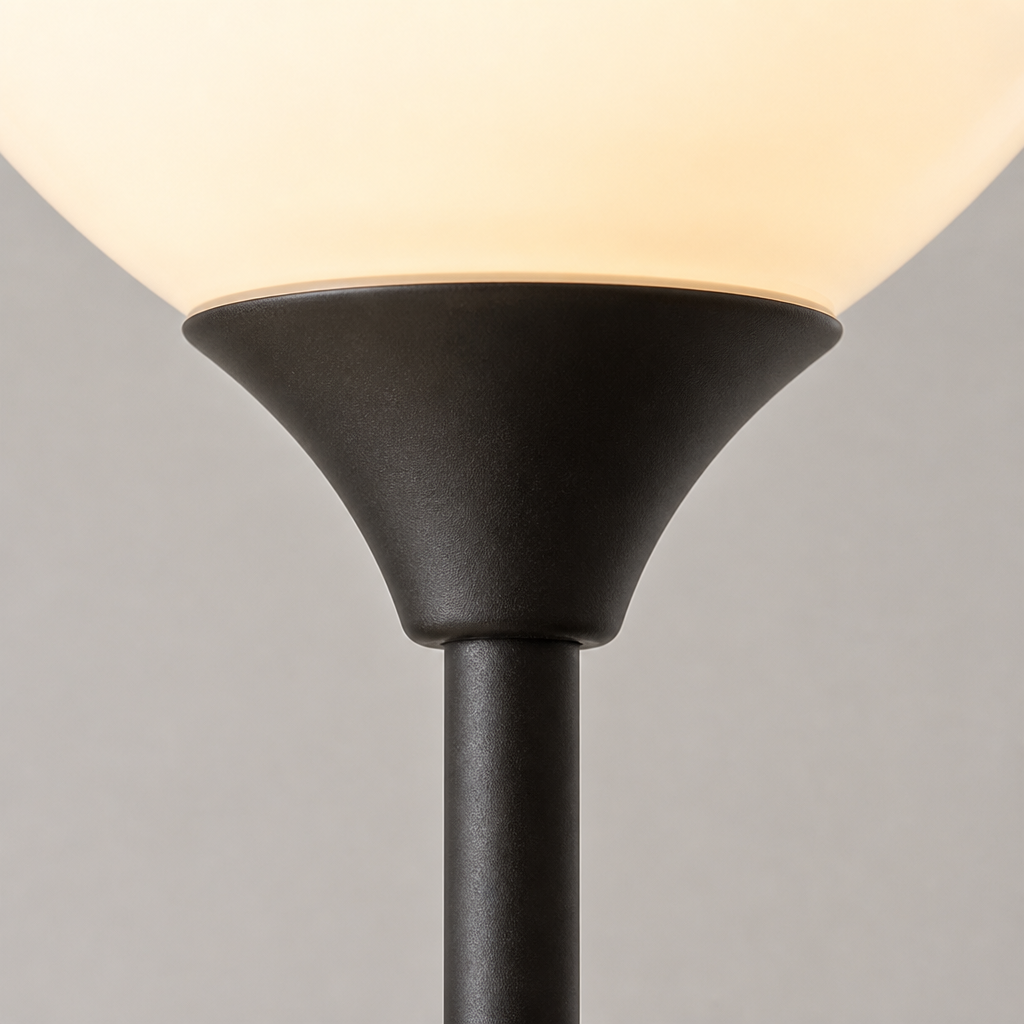 Minimalist Titanium Opal Globe Floor Lamp