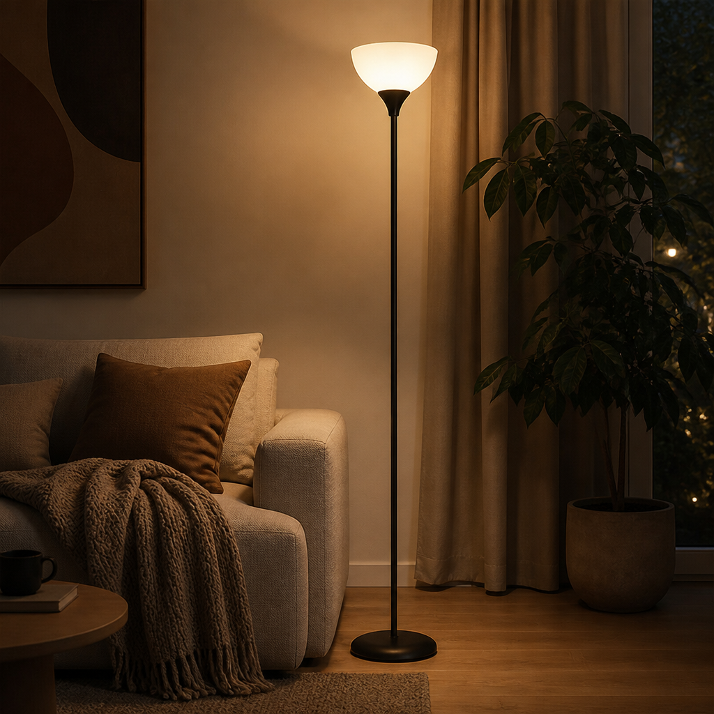 Minimalist Titanium Opal Globe Floor Lamp
