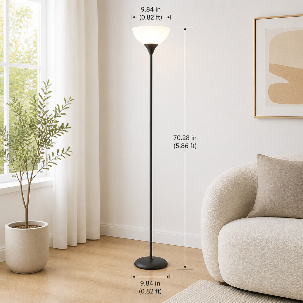 Minimalist Titanium Opal Globe Floor Lamp