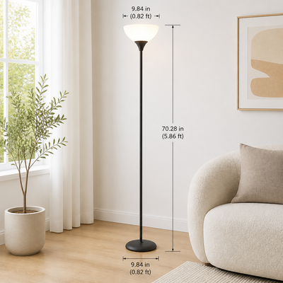 Minimalist Titanium Opal Globe Floor Lamp