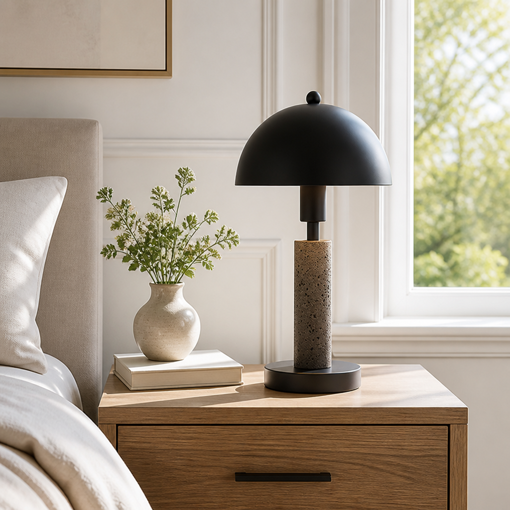 Minimalist Travertine Table Lamp