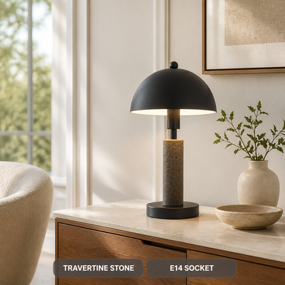 Minimalist Travertine Table Lamp