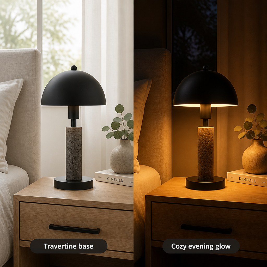 Minimalist Travertine Table Lamp