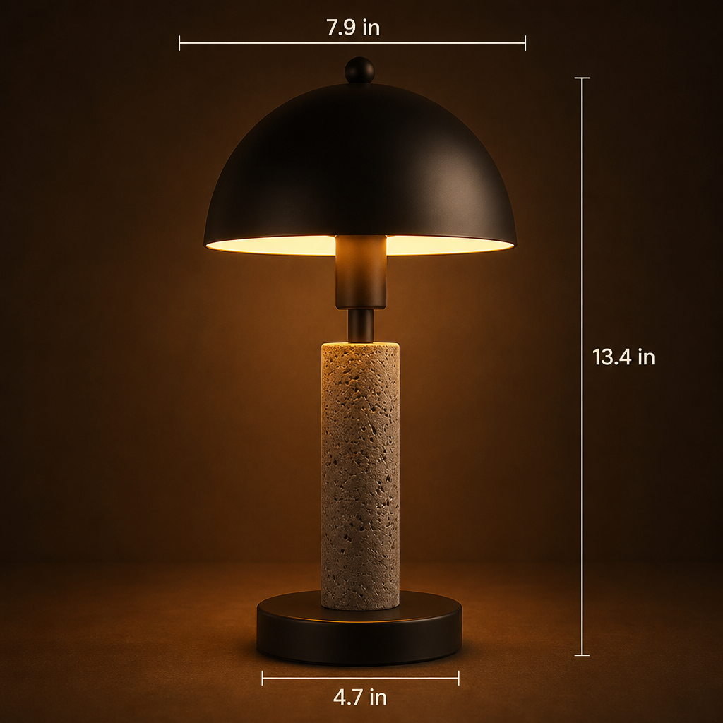 Minimalist Travertine Table Lamp
