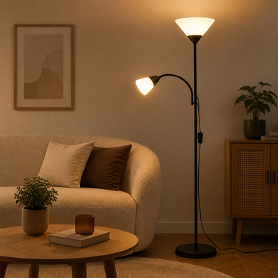 Minimalist Uplighter & Spotlight Floor Lamp