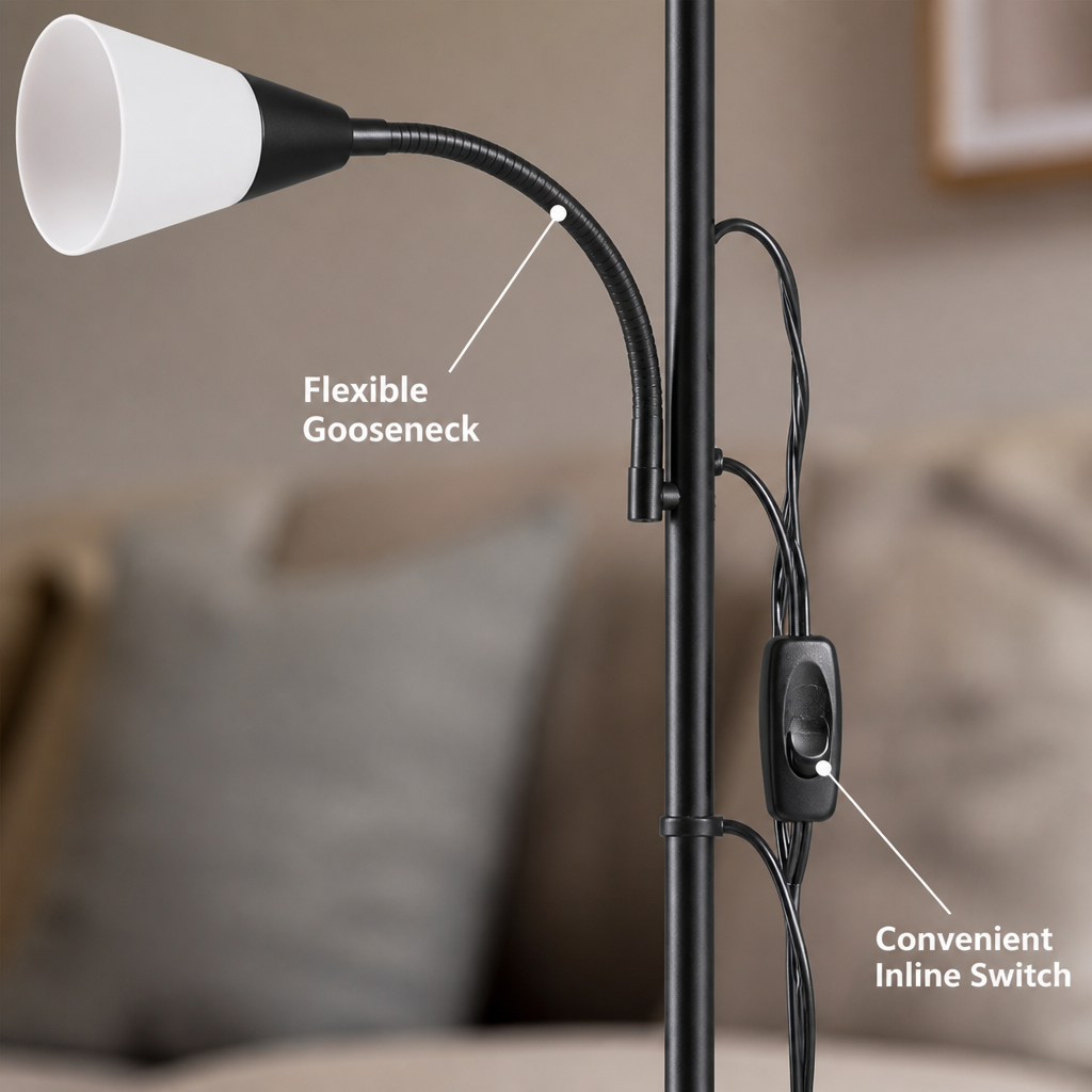 Minimalist Uplighter & Spotlight Floor Lamp