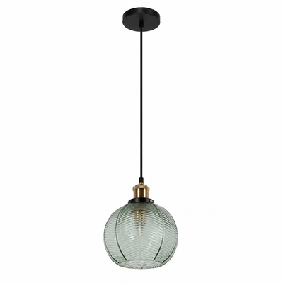 Minimalist Water-Pattern Glass Wire Frame Pendant Light