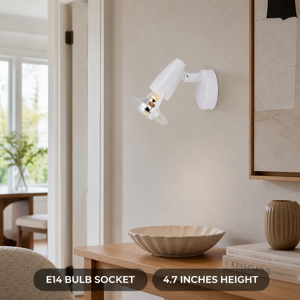 Minimalist White Adjustable Wall Sconce