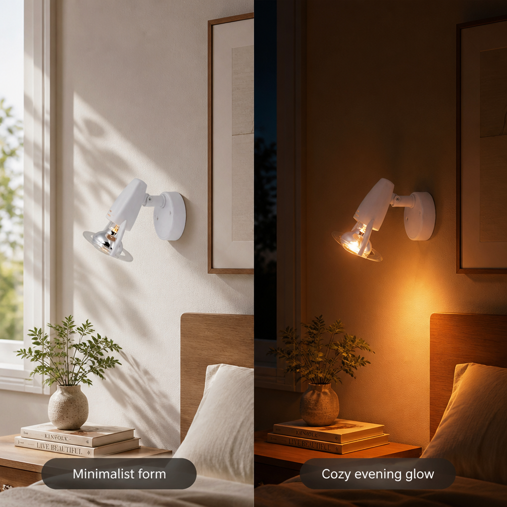 Minimalist White Adjustable Wall Sconce