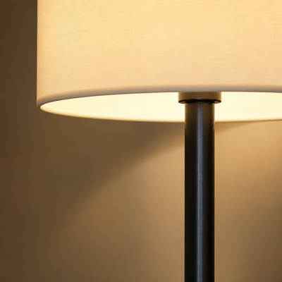 Minimalist White Fabric Floor Lamp
