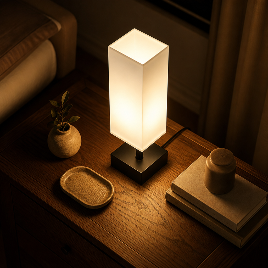 Minimalist White Metal Table Lamp