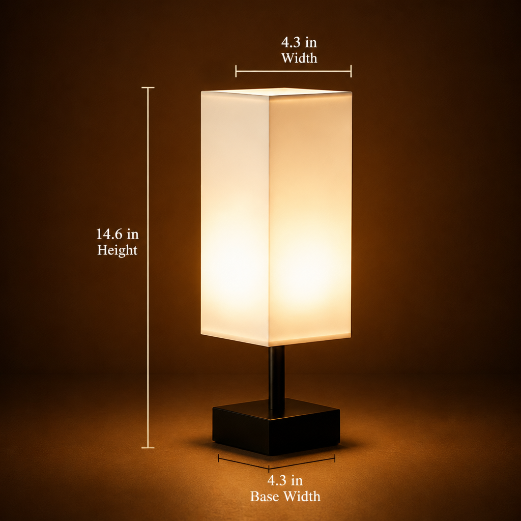 Minimalist White Metal Table Lamp