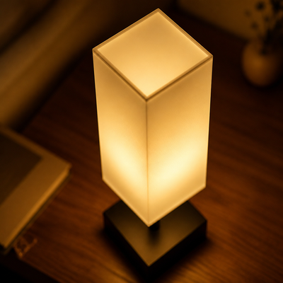 Minimalist White Metal Table Lamp