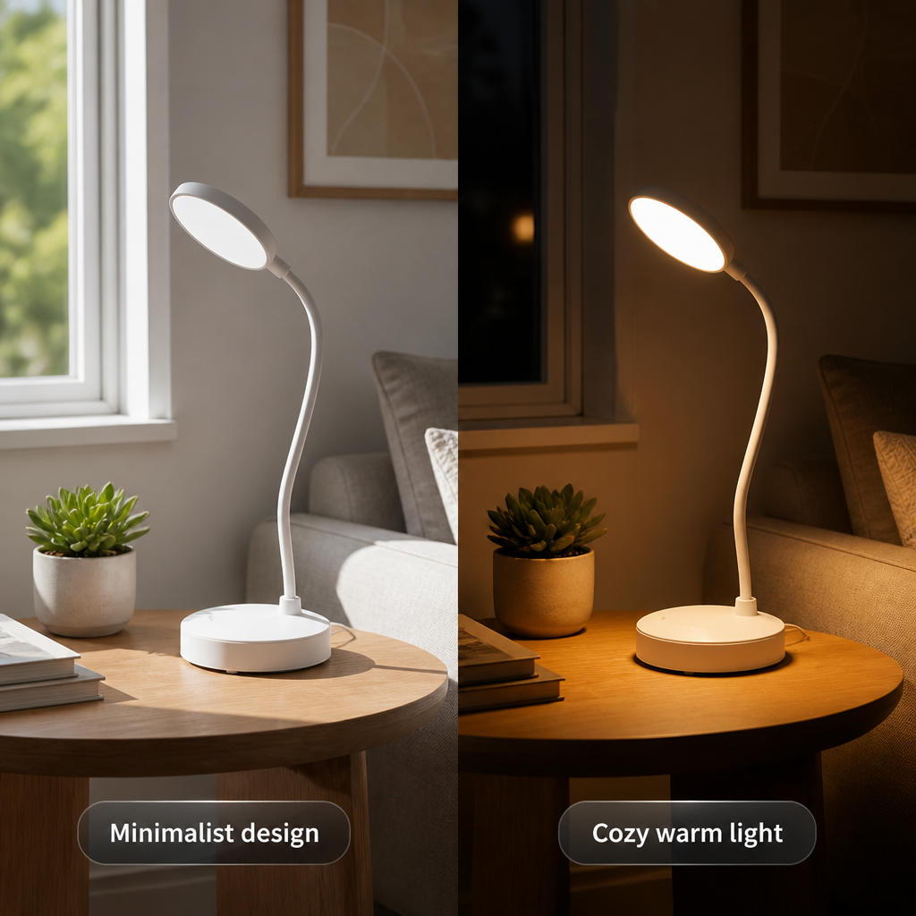 Minimalist White Rechargeable Desk Lamp