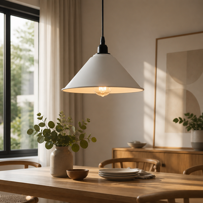 Minimalist White Round Pendant Light