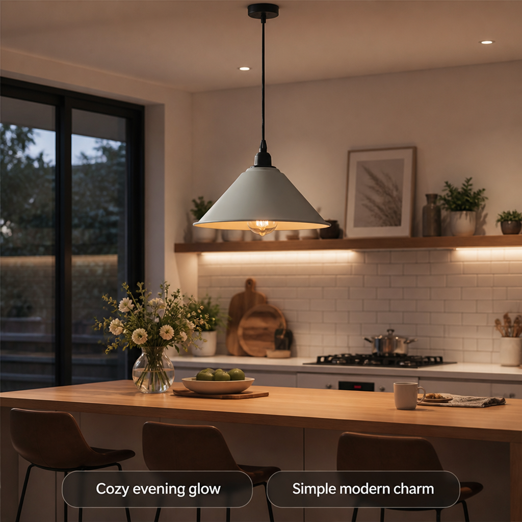 Minimalist White Round Pendant Light