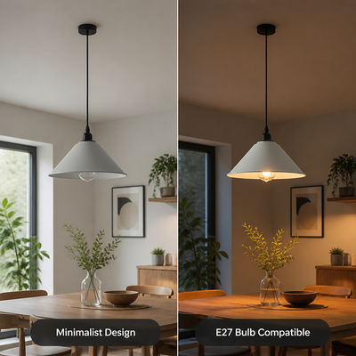 Minimalist White Round Pendant Light