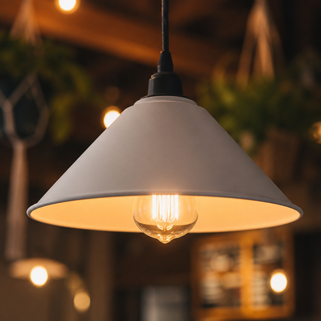 Minimalist White Round Pendant Light