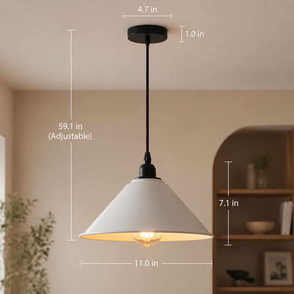 Minimalist White Round Pendant Light