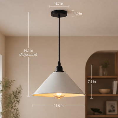 Minimalist White Round Pendant Light