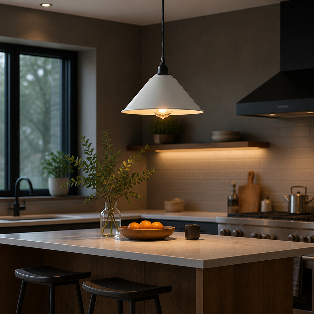 Minimalist White Round Pendant Light
