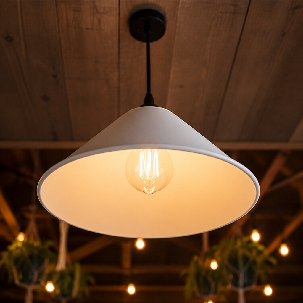 Minimalist White Round Pendant Light