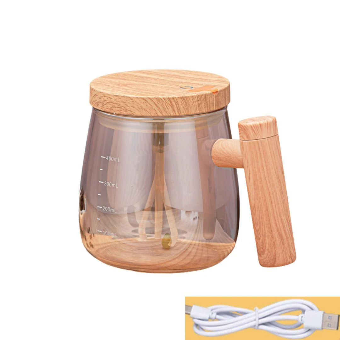 Mixer Mug Maple Wood Rechargeable USB 400ml