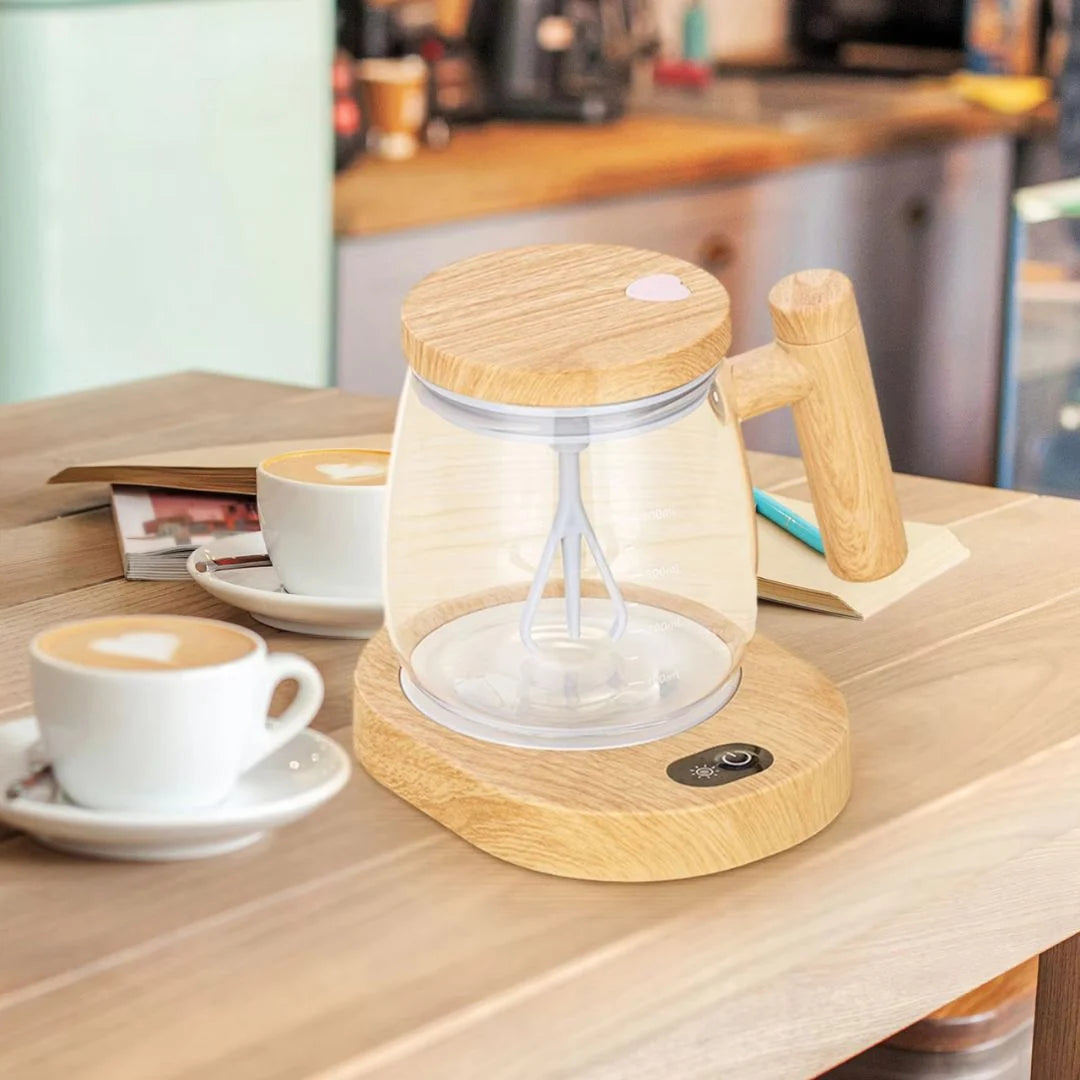 Mixer Mug Maple Wood Rechargeable USB 400ml