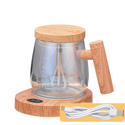 Mixer Mug Maple Wood Rechargeable USB 400ml