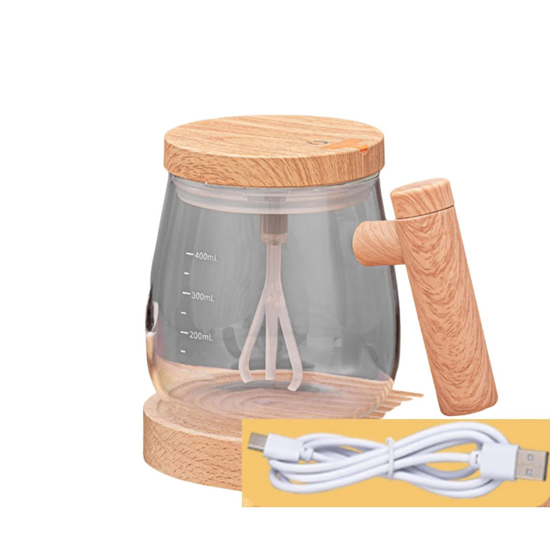 Mixer Mug Maple Wood Rechargeable USB 400ml