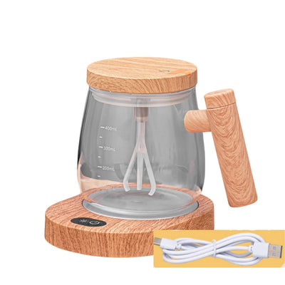 Mixer Mug Maple Wood Rechargeable USB 400ml