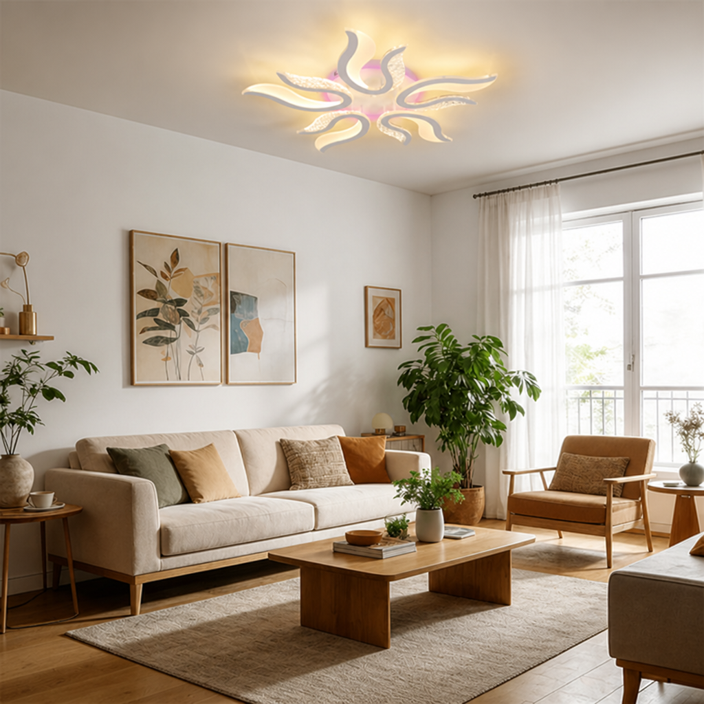 Modern Acrylic LED Flame-Shaped Ceiling Light