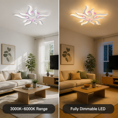 Modern Acrylic LED Flame-Shaped Ceiling Light