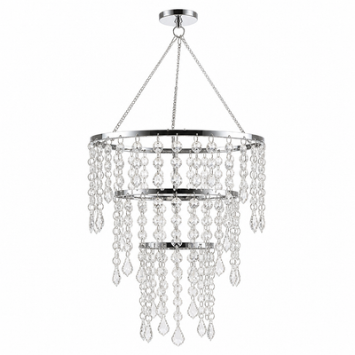 Modern Acrylic LED Three-Layer Beaded Pendant Light