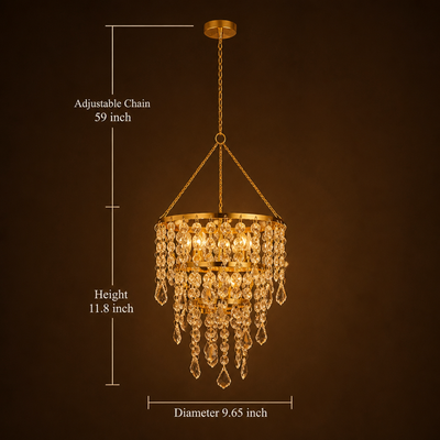 Modern Acrylic LED Three-Layer Beaded Pendant Light