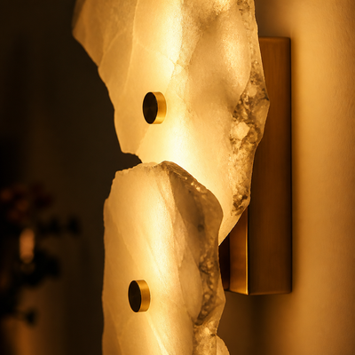Modern Alabaster & Copper Wall Sconce