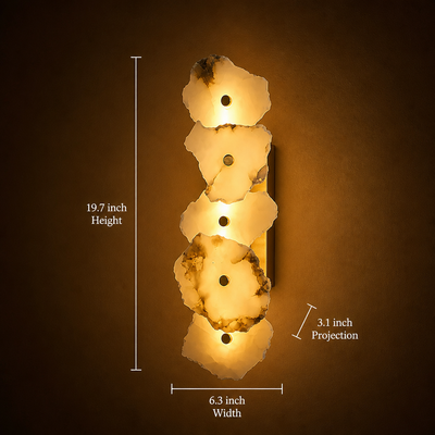 Modern Alabaster & Copper Wall Sconce