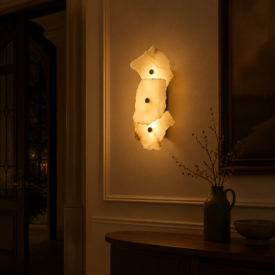 Modern Alabaster & Copper Wall Sconce