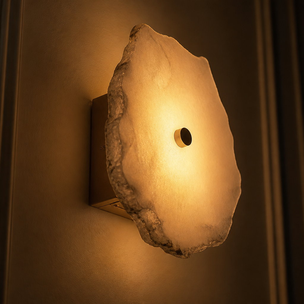 Modern Alabaster & Copper Wall Sconce