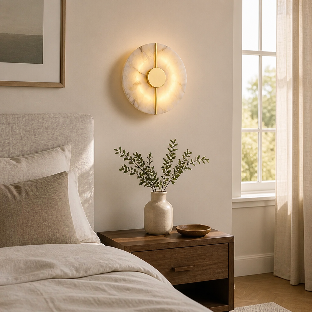 Modern Alabaster Marble LED Wall Sconce