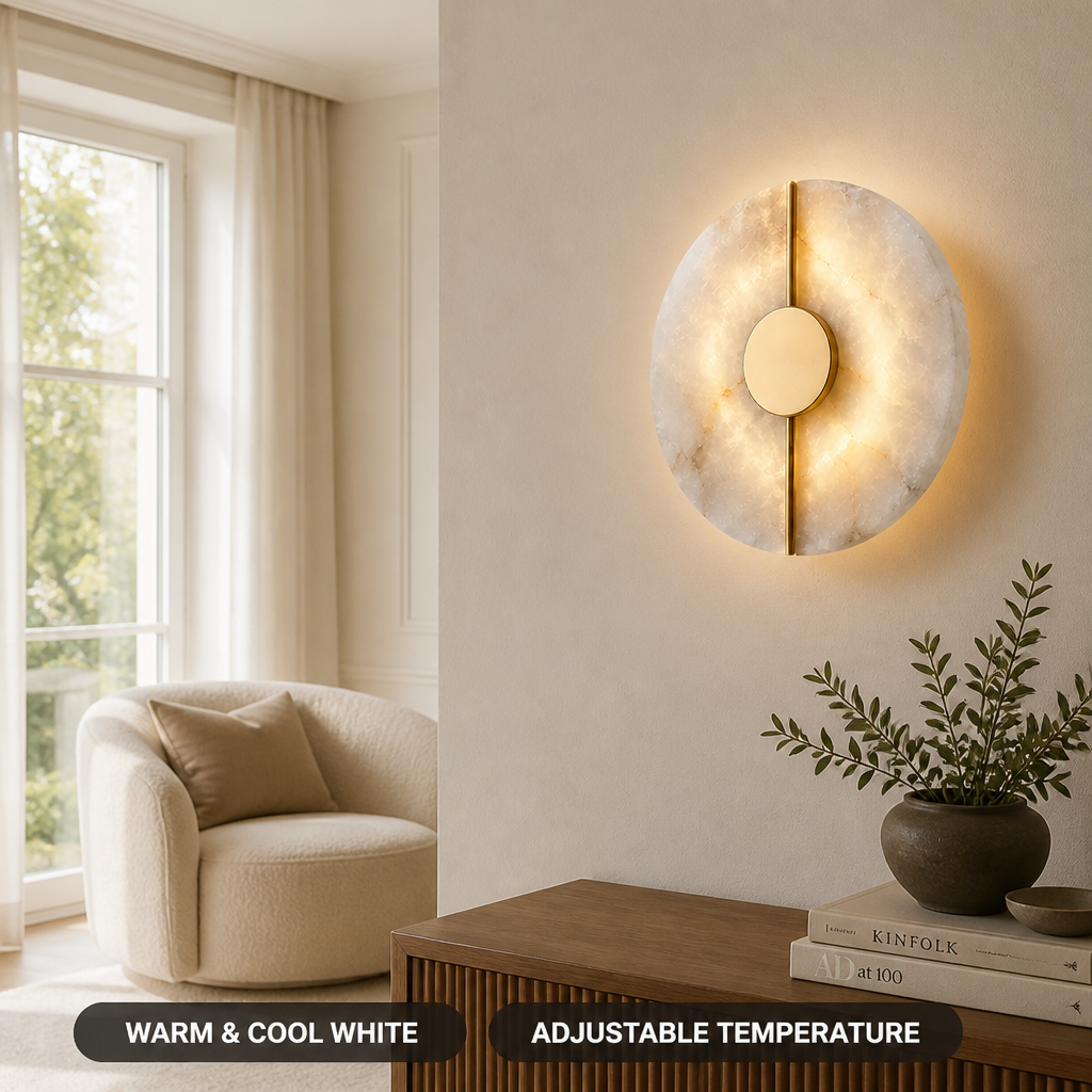 Modern Alabaster Marble LED Wall Sconce