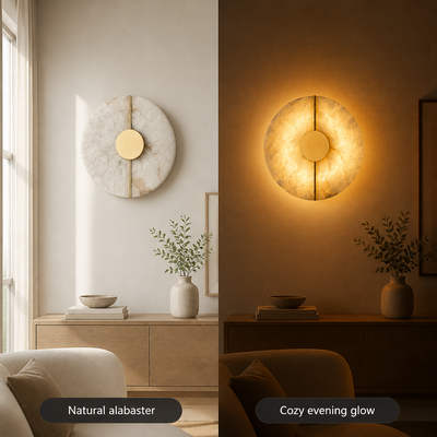 Modern Alabaster Marble LED Wall Sconce