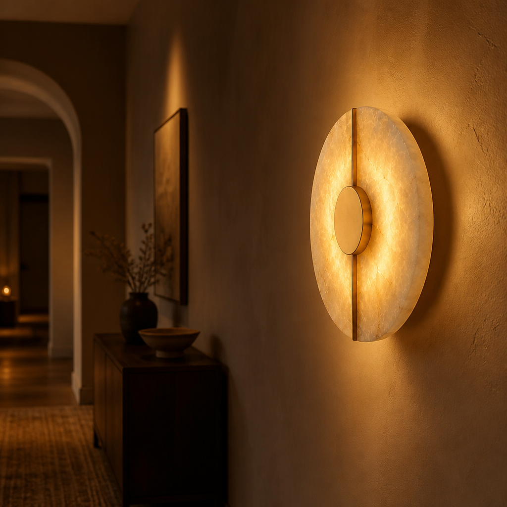 Modern Alabaster Marble LED Wall Sconce