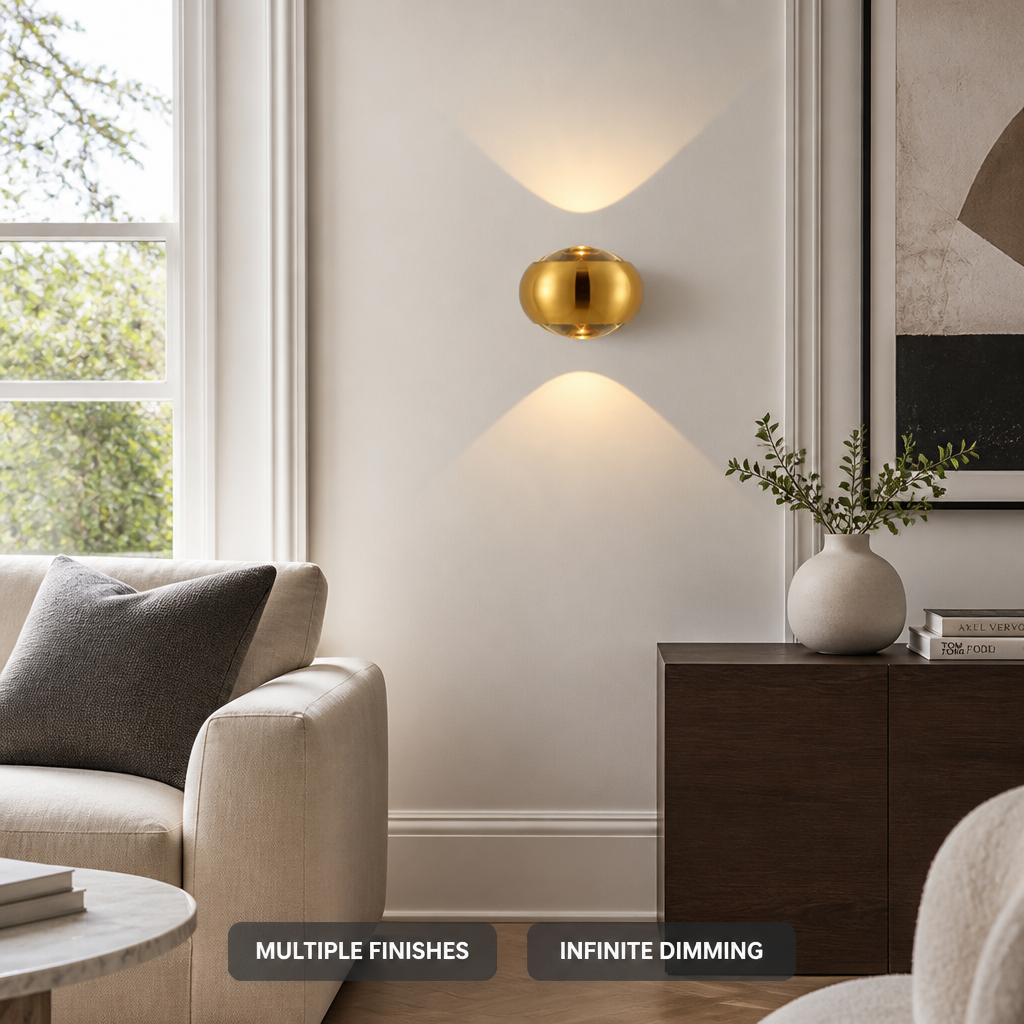 Modern Aluminum & Crystal LED Wall Sconce