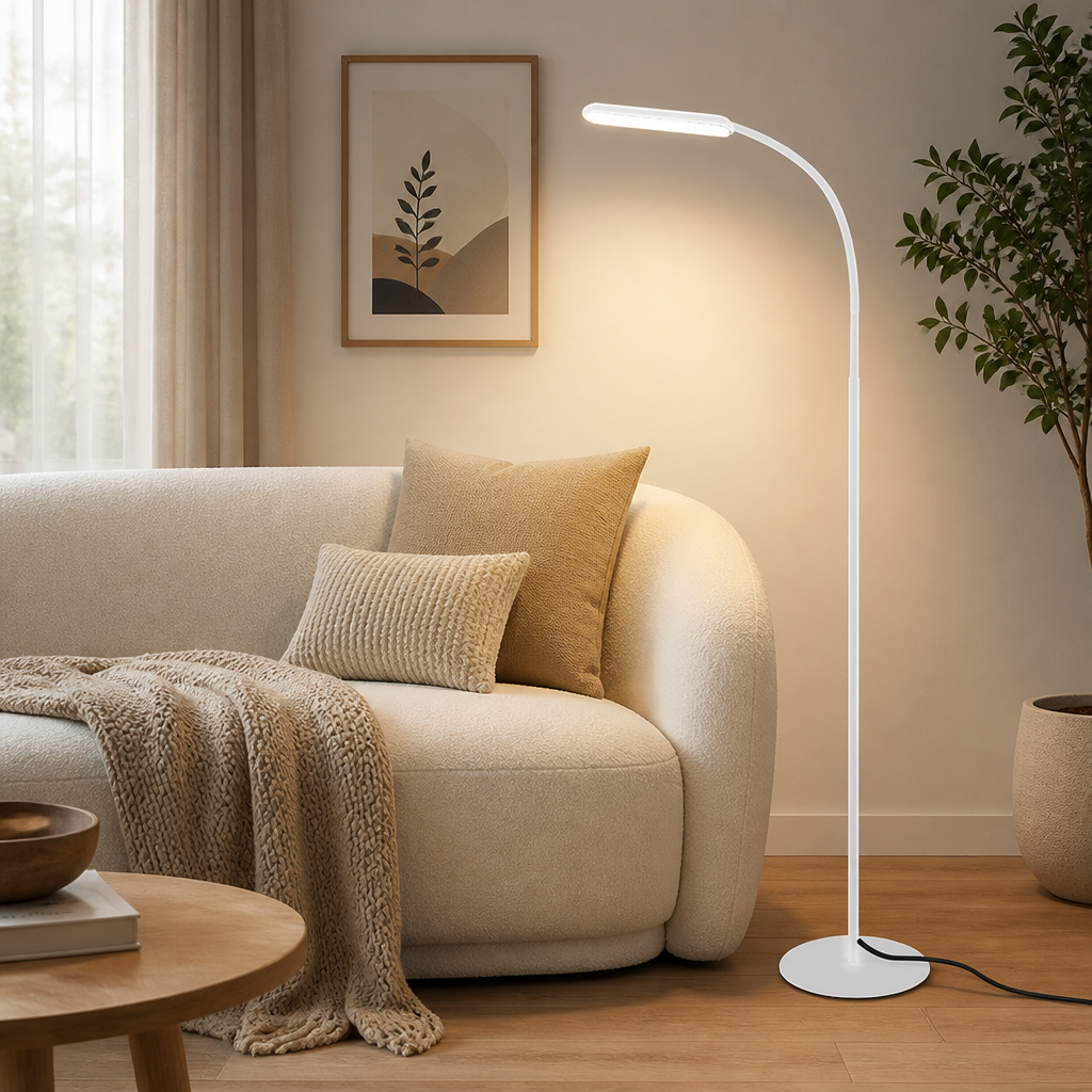 Modern Aluminum LED Gooseneck Floor Lamp