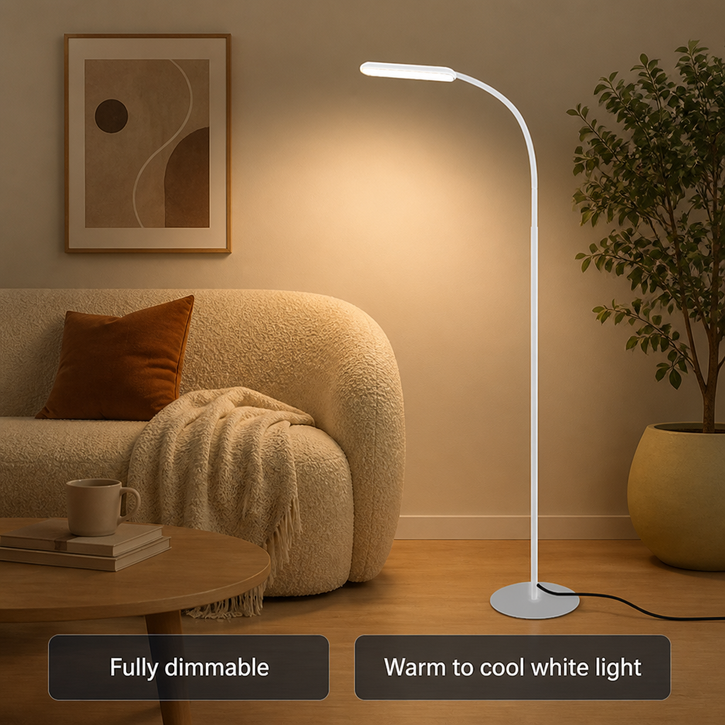 Modern Aluminum LED Gooseneck Floor Lamp