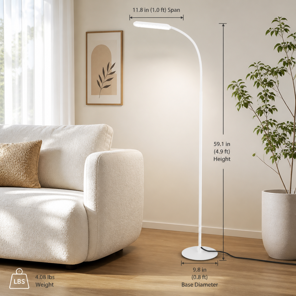 Modern Aluminum LED Gooseneck Floor Lamp